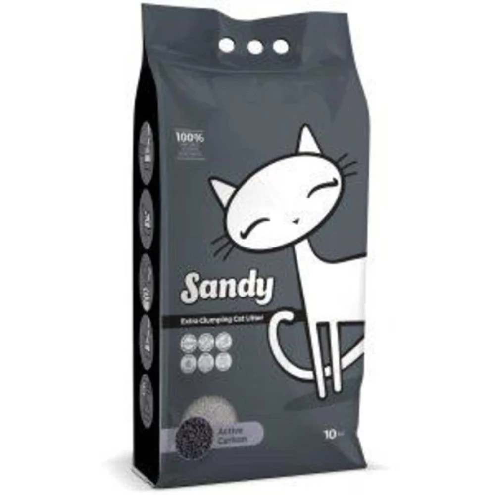 Sandy Aktif Karbonlu Sodyum Bentonit Gri Tozsuz Topaklanan 10 Kg Kedi Kumu Evcil Hayvan Ürünleri Fiyatı