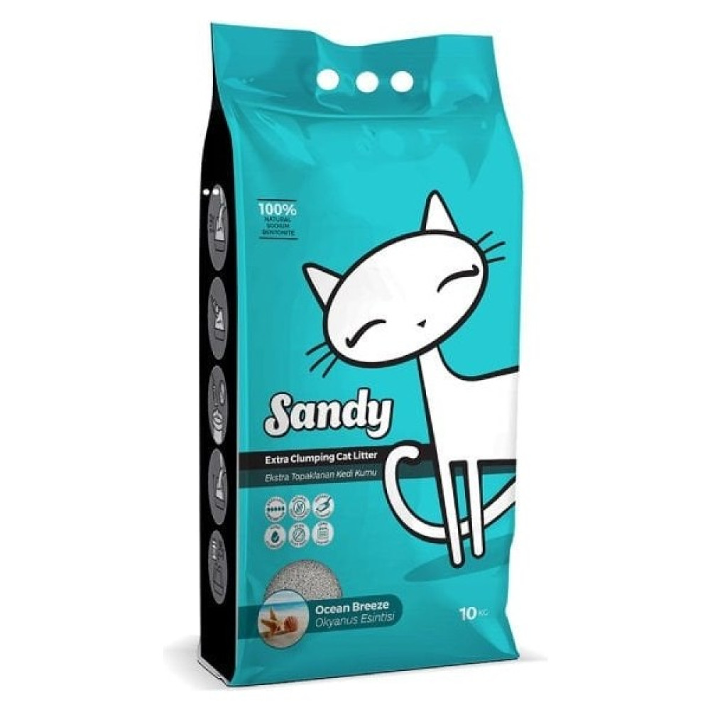 Sandy Ekstra Topaklanan Okyanus Esintili Doğal Kedi Kumu 10 kg Evcil Hayvan Ürünleri Fiyatı