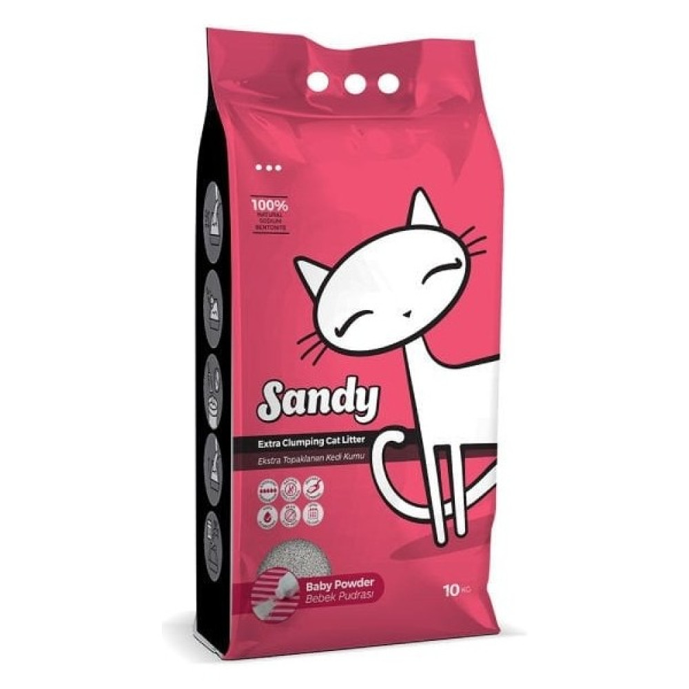 Sandy Sodyum Ultra Topaklaşan Bebek Pudralı Doğal Kedi Kumu 10 kg Evcil Hayvan Ürünleri Fiyatı