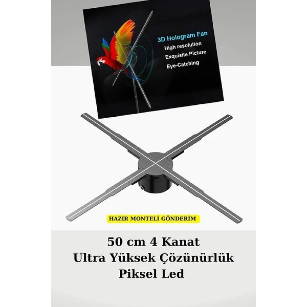 Sanec 3D Yüksek Çözünürlük LED Fan-4 Kanat 50CM./WİFİ Özellikli Hologram Fan Led Aydınlatmalar Fiyatı
