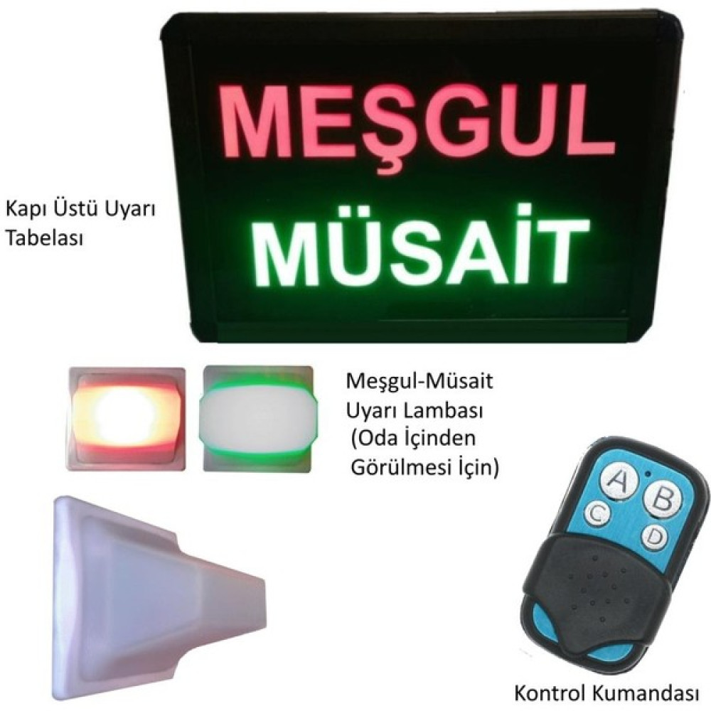 Sanec Kumandalı Renkli Ledli Meşgul/müsait Yazısı (Kasa: 26X20 Cm) Termometre & Higrometre Fiyatı