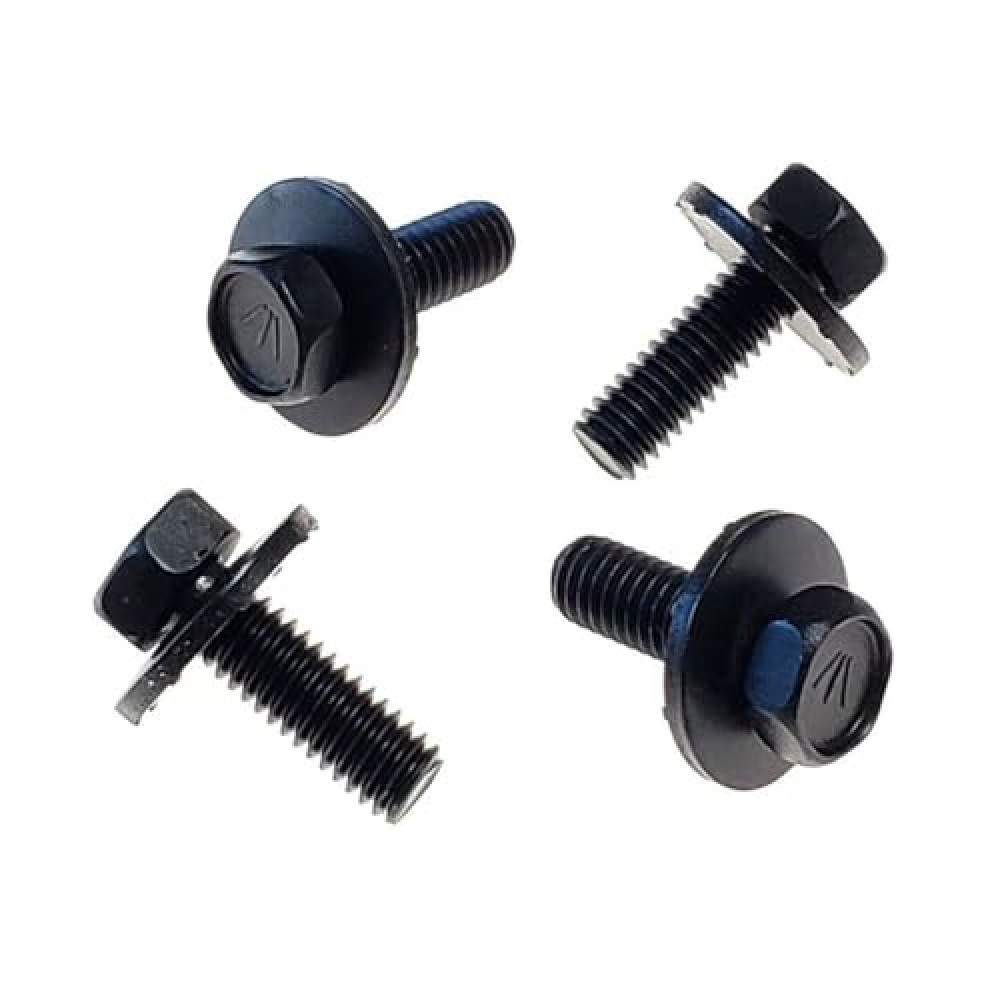 Sangeponiang Judge 442 for Buick,for Chevy,for Olds,for Pontiac Rear Trunk Deck Lid Hinge Bolts 4pc Set Fz Steel Black