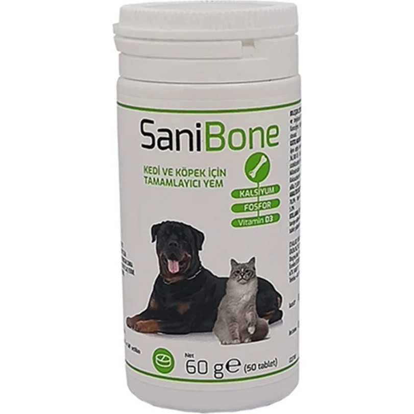 Sanibone Kedi ve Köpekler Için Kalsiyum Fosfor Desteği 50 Tablet Evcil Hayvan Ürünleri Fiyatı