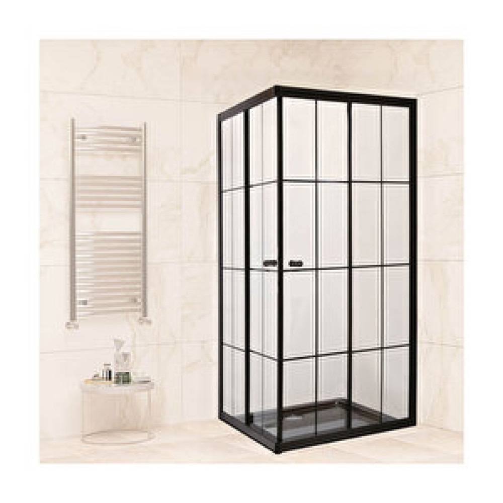 Sanica Magna Kabin Kare Siyah Şerit Desen 4 Mm 178 Cm 80x80 cm Duşakabin Fiyatı