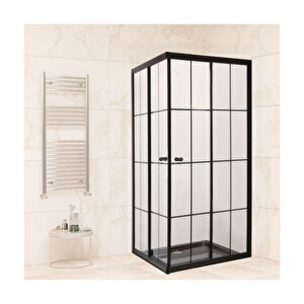 Sanica Magna Kabin Kare Siyah Şerit Desen 4 Mm 178 Cm 90x90 cm Duşakabin Fiyatı