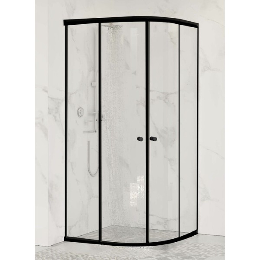 Sanica Magna Kabin Oval Siyah Şeffaf 4mm 90 x 90 cm Duşakabin Fiyatı