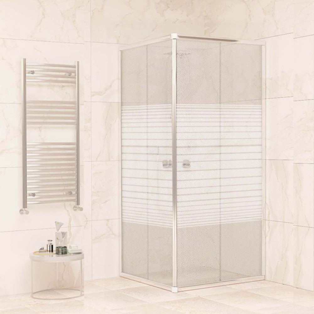 Sanica Magna Kare Çizgi Desenli 4 mm Duşakabin 90 x 90 Cm Duşakabin Fiyatı