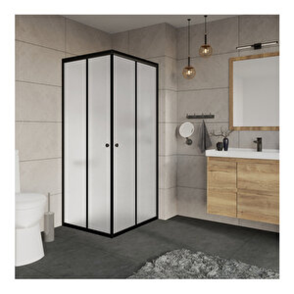 Sanica Magna Siyah Kare Kumlama 4 Mm Duşakabin 178 Cm 100x100 cm Duşakabin Fiyatı