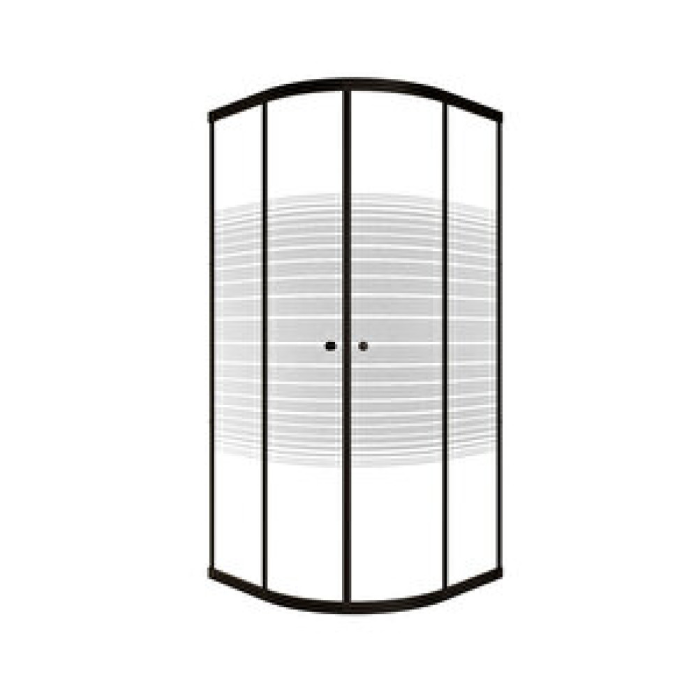 Sanica Magna Siyah Oval Çizgi Desenli 4 Mm Duşakabin 178 Cm 80x80 cm Duşakabin Fiyatı