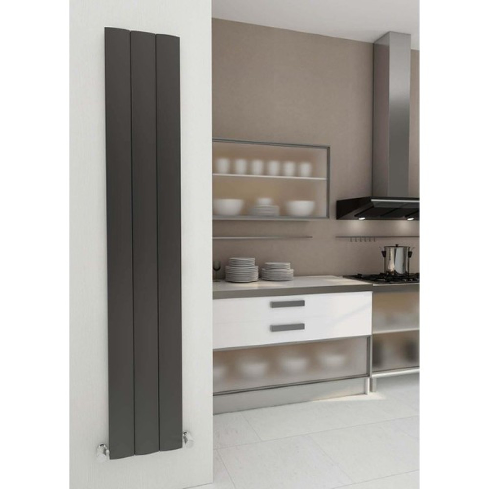 Sanica Simetrik Dizayn Radyatör Antrasit Alüminyum Dikey (Single) 306*1800 mm - 306 x 1800 mm Nalburiye & Hırdavat Fiyatı