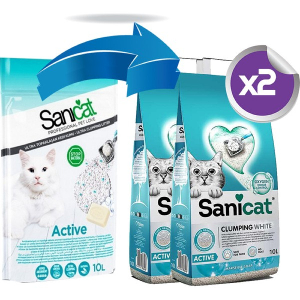 Sanicat Aktif Marsilya Sabunlu Doğal Kedi Kumu 2X10LT Evcil Hayvan Ürünleri Fiyatı