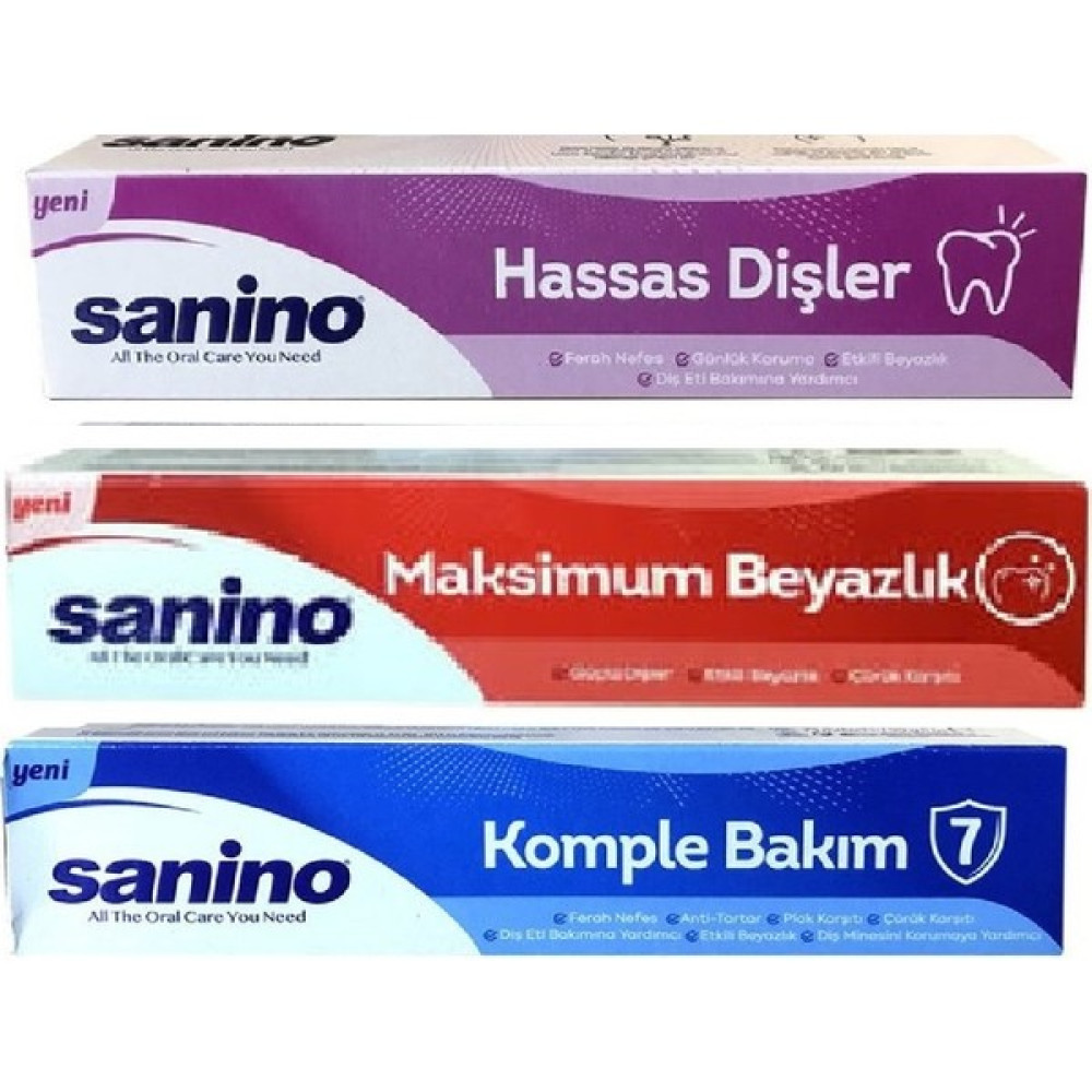Sanino Diş Macunu 3 Lü Deneme Paketi Yeni Ürün Diş Macunları Fiyatı