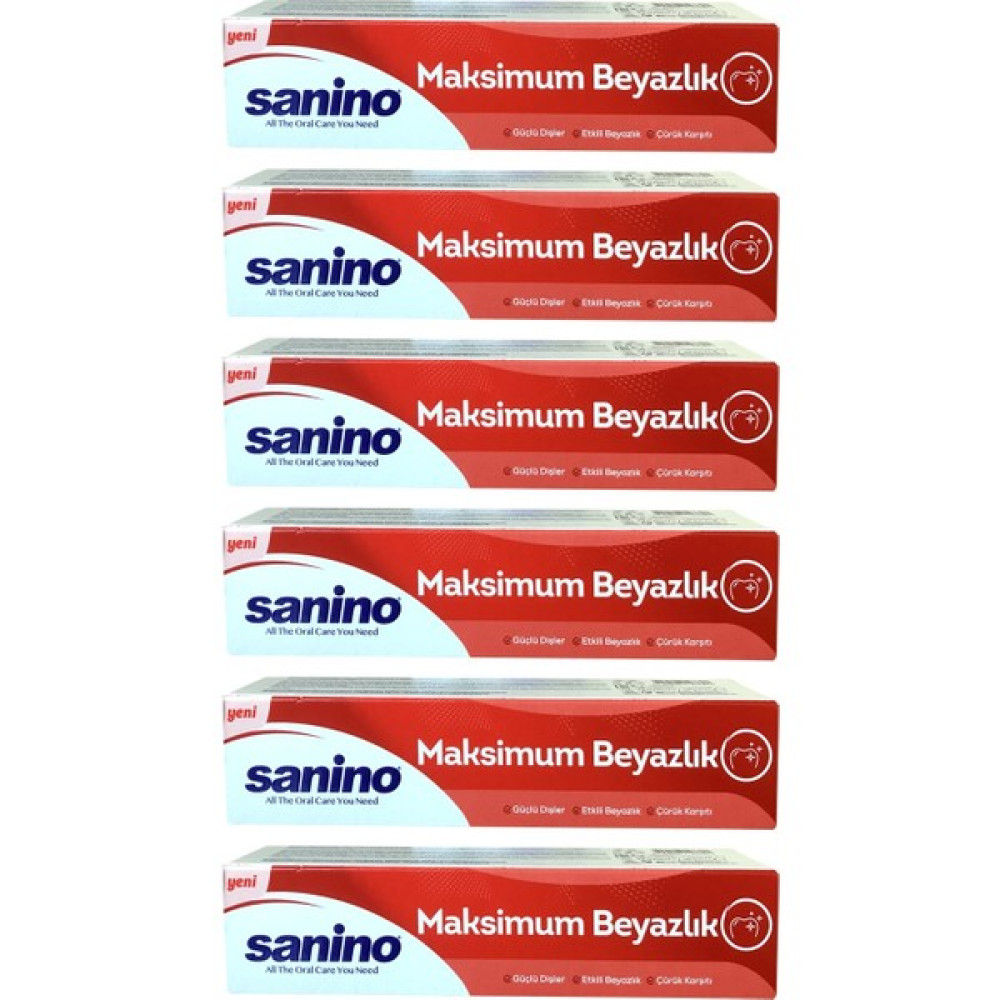 Sanino Diş Macunu 75 ml Maksimum Beyazlık x 6 Adet Diş Macunları Fiyatı