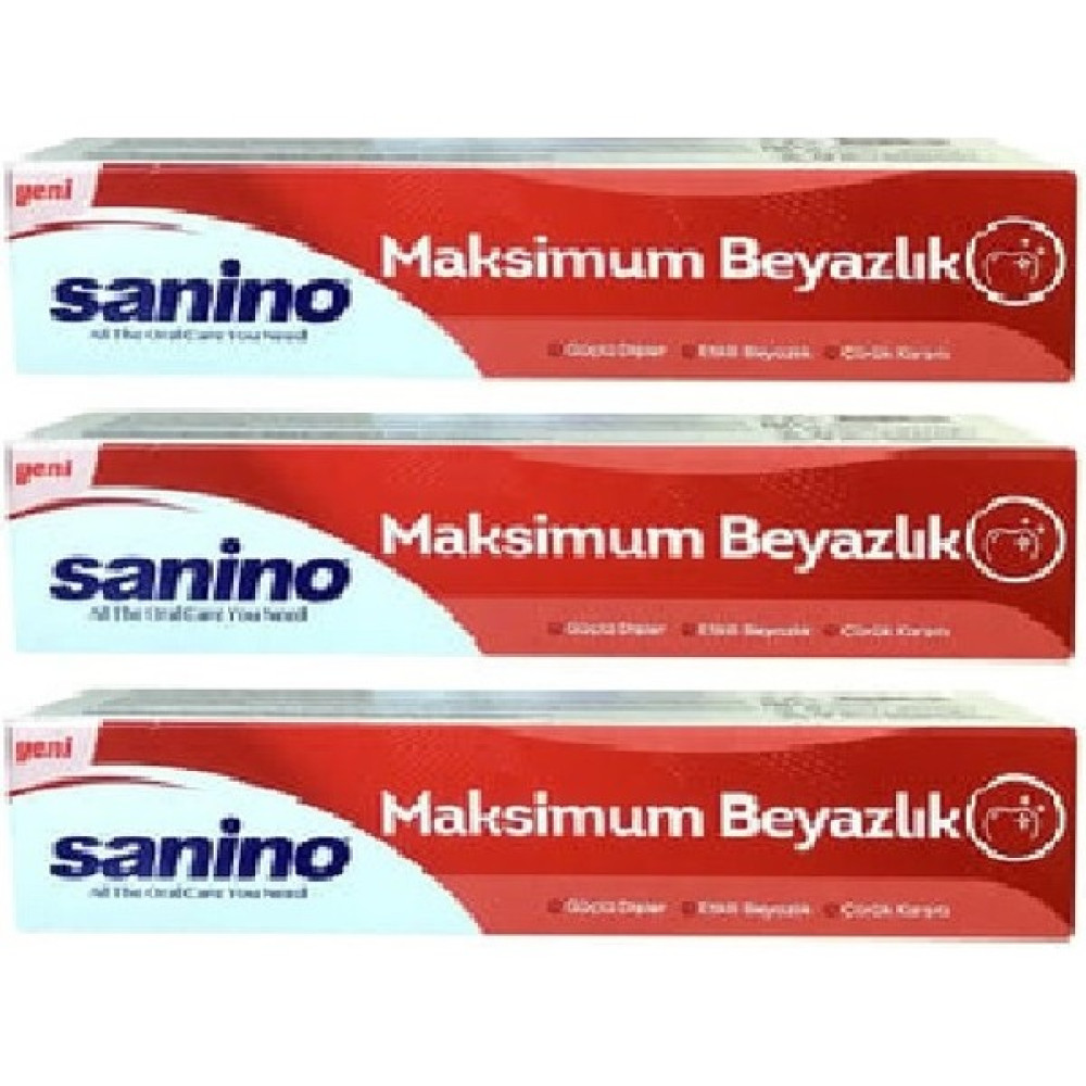 Sanino Diş Macunu Maksimum Beyazlık 75 ml X 3 Adet Yeni Ürün Diş Macunları Fiyatı