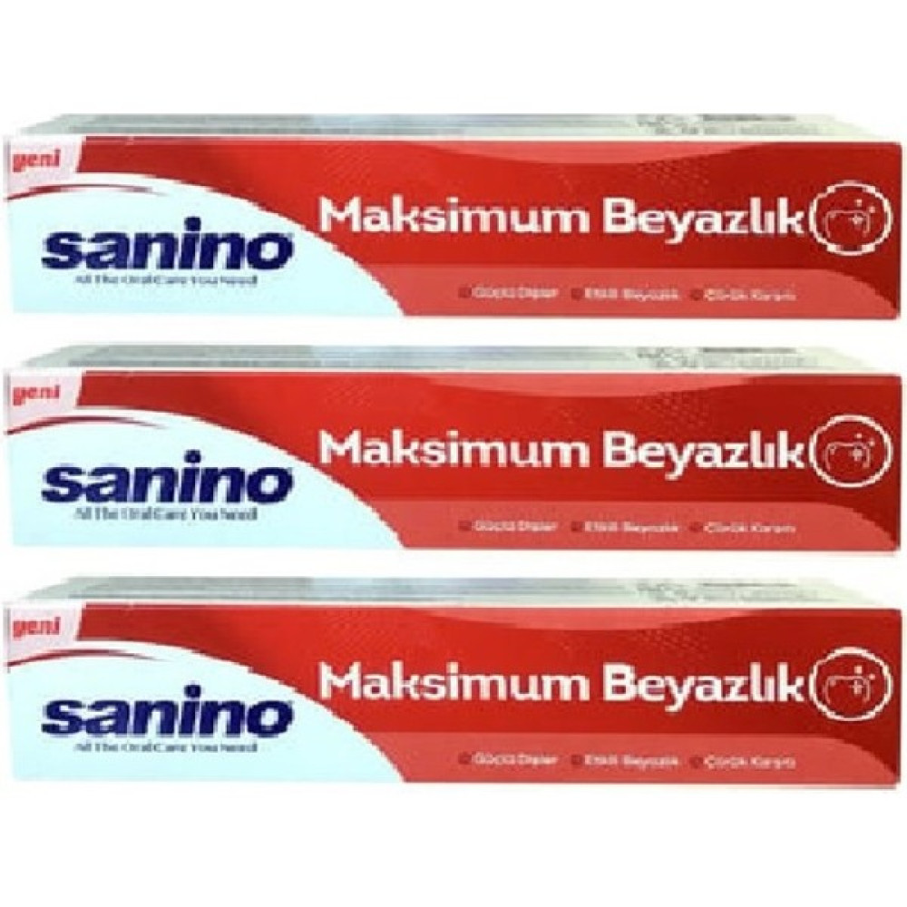Sanino Diş Macunu Maksimum Beyazlık X 3 Adet Yeni Ürün Diş Macunları Fiyatı