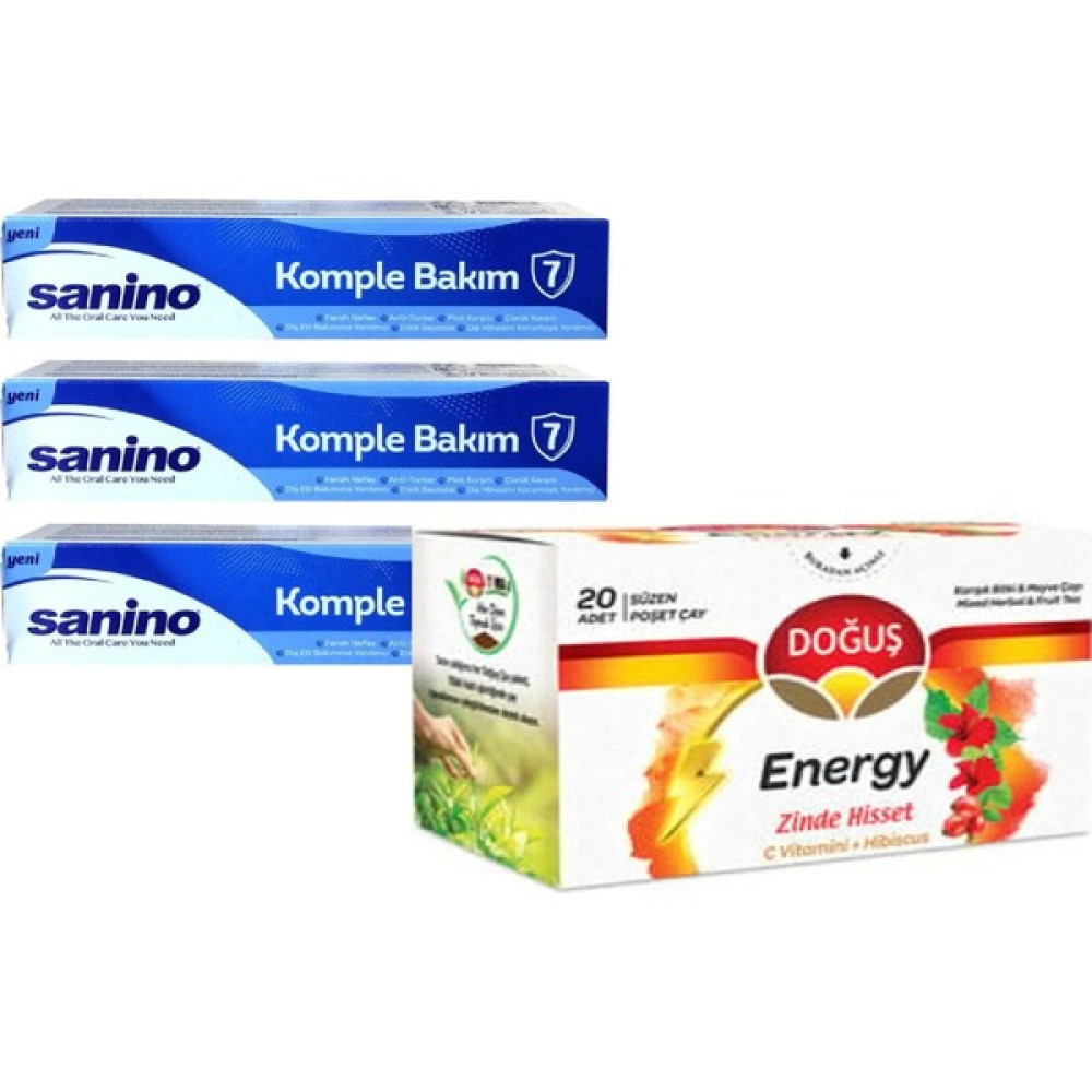Sanino Komple Bakım Diş Macunu 3 Lü 75 ml Avantaj Paketi +Doğuş Energy 20 Adet Poşet Çay Hediyeli Oto Boyaları Fiyatı