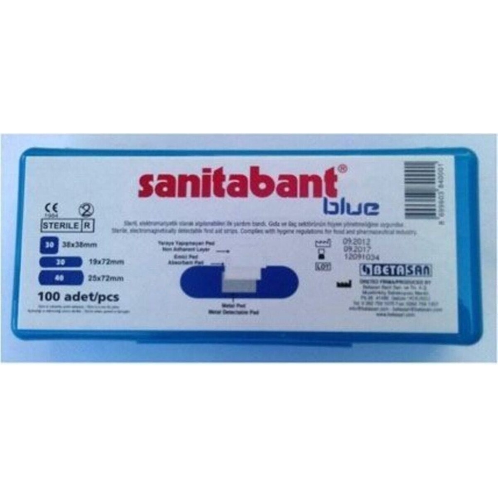 Sanitabant Mavi Metalli Yara Bandı 100 Adet Diğer Fiyatı
