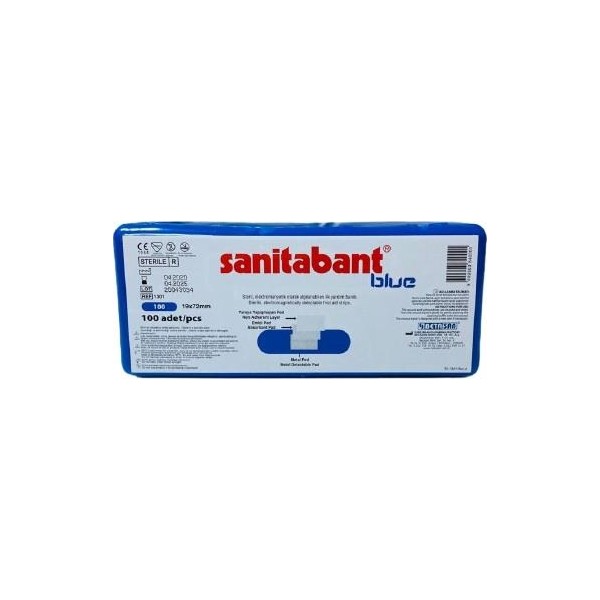 Sanitabant Metal Pedli Steril Mavi Yara Bandı 100 Lü 1 Kutu Ecza & Malzeme Dolabı Fiyatı
