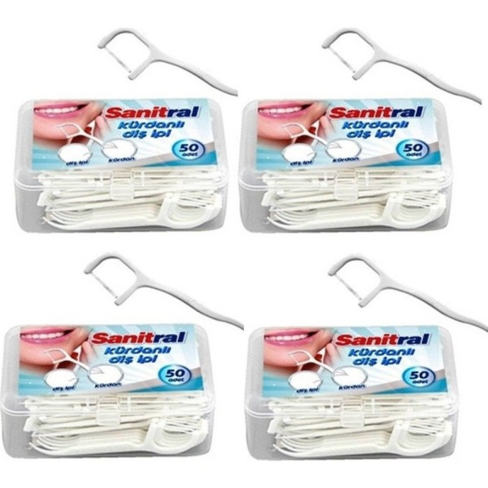 Sanitral kürdanlı diş ipi 200 adet 4 kutu Diş İpleri Fiyatı