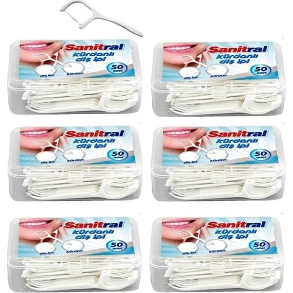 Sanitral Kürdanlı Diş İpi 50'li 6 Adet Diş İpleri Fiyatı