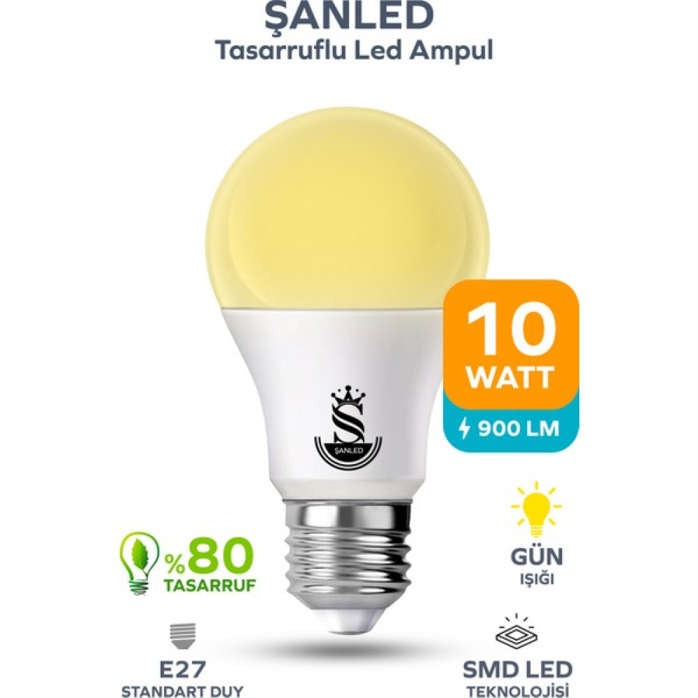 ŞANLED Cfr Tasarruflu Gün Işığı LED Ampul - 1, 4, 5, 8, 10, 20, 30, 40, 50, 100 (10W) - 1 Adet Led Aydınlatmalar Fiyatı