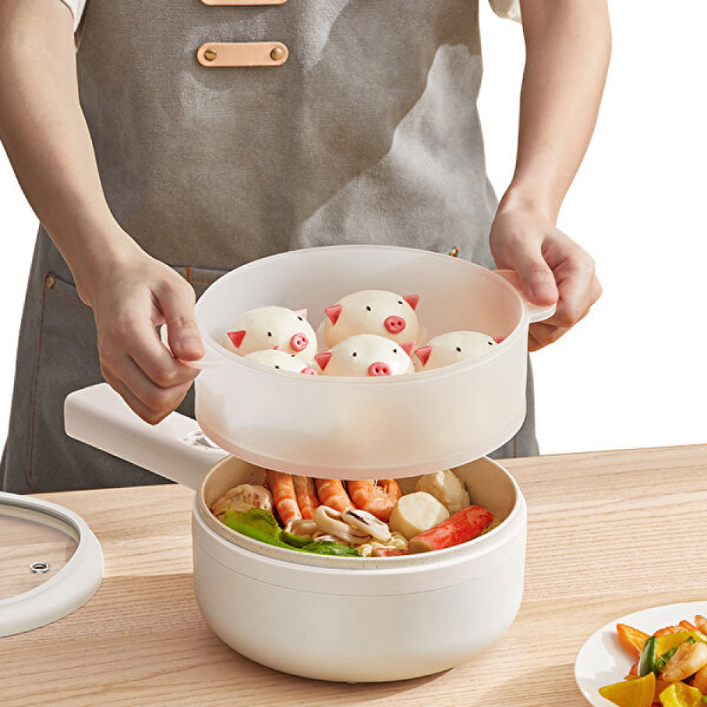 Sanlindou Çok Işlevli Elektrikli Tavada Mini Hotpot Erişte Pirinç Ocak Pancake Yumurta Kızartma Tava Gıda Vapur Çorba Yahni Pişirme Pot Isıtıcı | P... Düdüklü Tencereler Fiyatı