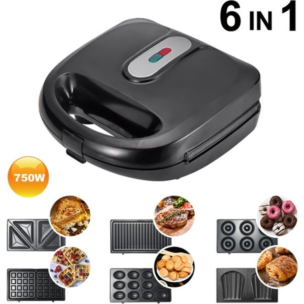 Sanlindou Ev 6 In1 Isteğe Bağlı Pişirme Tavası Işlevli Elektrikli Waffle Makinesi Çörek Sandviç Makinesi Ceviz Kek Fırın Ekmek Kızartma Makinesi Iz... Waffle Makinesi Fiyatı