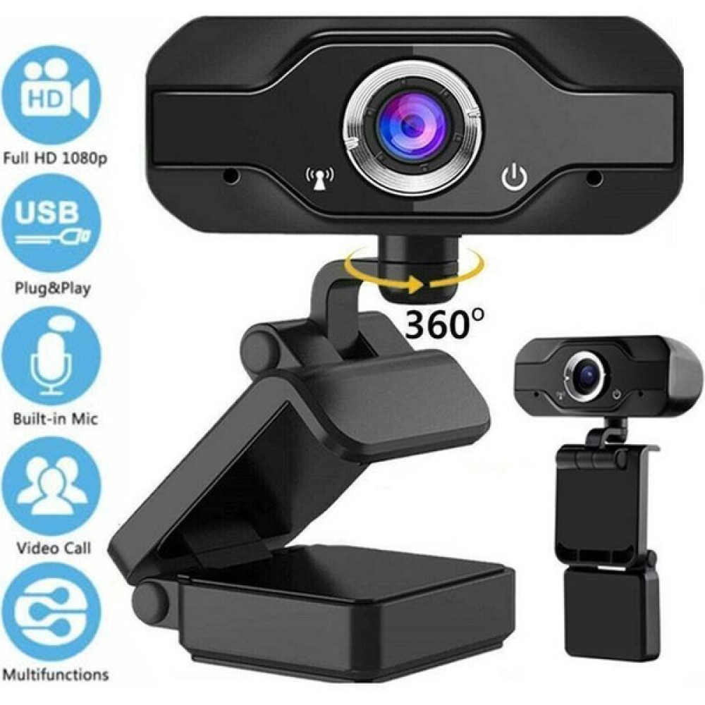 Sanlindou Full Hd 1080 P Web Kamerası İle Mikrofon Mic Usb Kamera Pc Masaüstü Dizüstü Birleşik Krallık Için (Yurt Dışından) - Siyah Web Kameraları Fiyatı