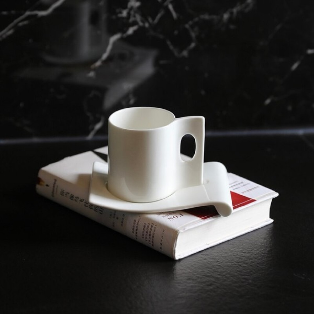 Sanlindou Kahve Içecekler, Latte, Cafe Mocha Ve Çay Beyaz Porselen Espresso Kupası Için Güzel Sırlı Kahve Fincanı Ve Tabağı Ve Tabağı | Kahve Kupas... Fincan / Bardak / Kahve Takımı Fiyatı
