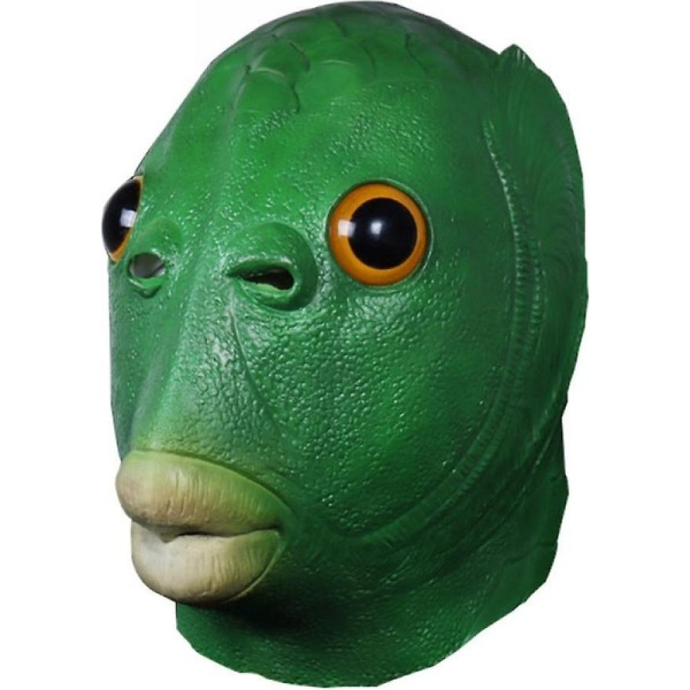 Sanlindou Yeşil Balık Kafası Hayvan Lateks Headgear Maskesi Kürklü Eldiven Cadılar Bayramı Noel Cosplay Kostüm Aksesuar Parti Sahne (Balık Maskesi)... Kadın Şapkası Fiyatı