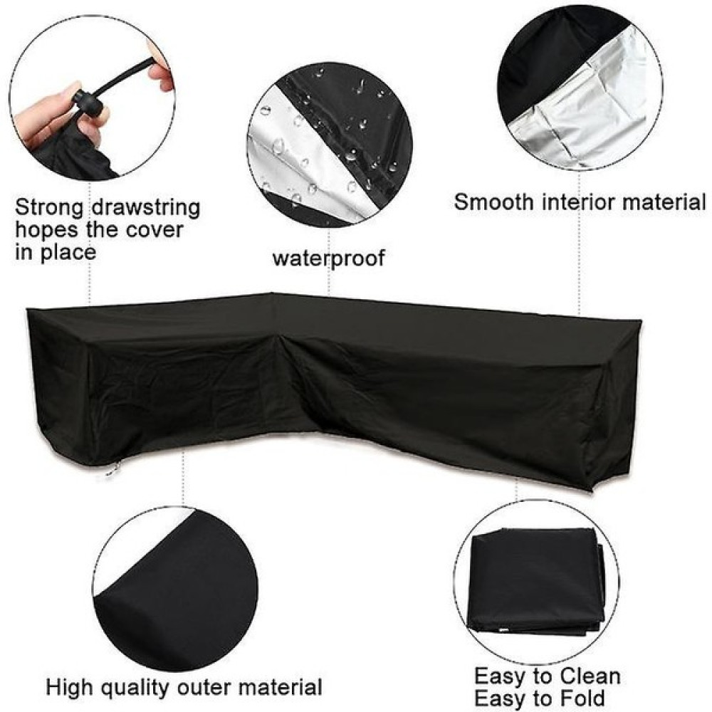 Sanlindouağır Hizmet Tipi Açık Kanepe Kapak, 100% Su Geçirmez 600D Teras Kanepe Kapak, Bahçe Veranda Mobilya Kapak L Şekli (215 * 215 * 87 Cm) (Yur... Koltuk Takımı / Seti Fiyatı