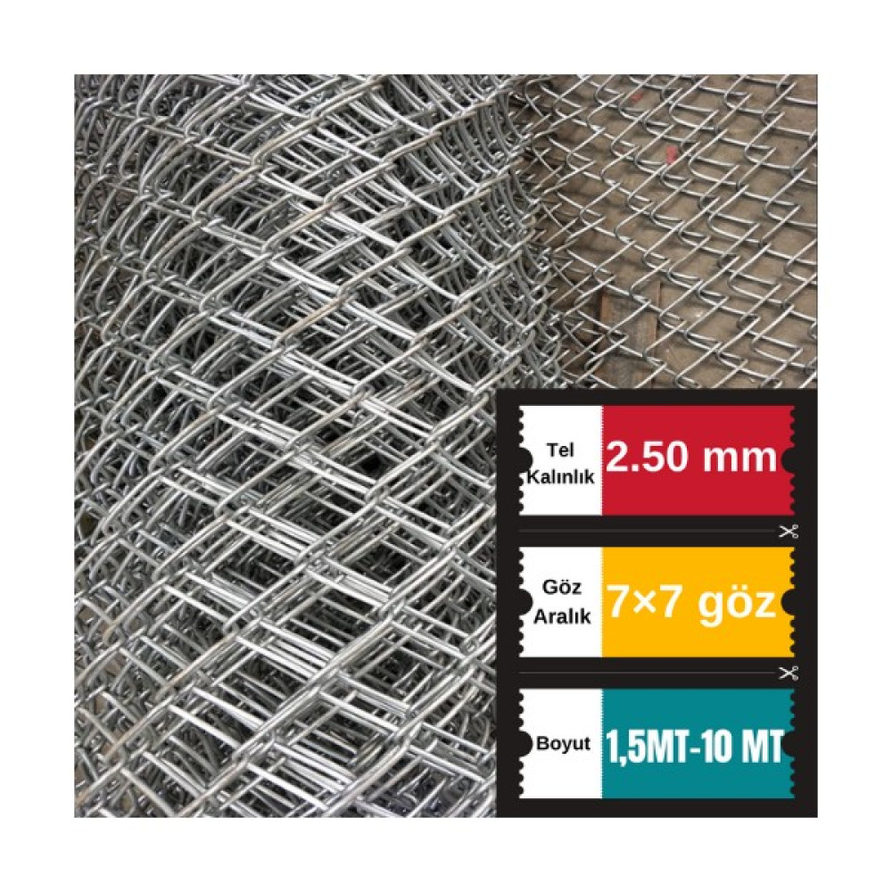 Santas 2.50 mm Kalınlık , 7cm×7cm Göz Aralığı, (1.5metre-10metre) Galvanizli Helezon Bahçe Tel Örgü Bahçe Çiti Bahçe Teli - 1.5METRE-10METRE Oto Boyaları Fiyatı