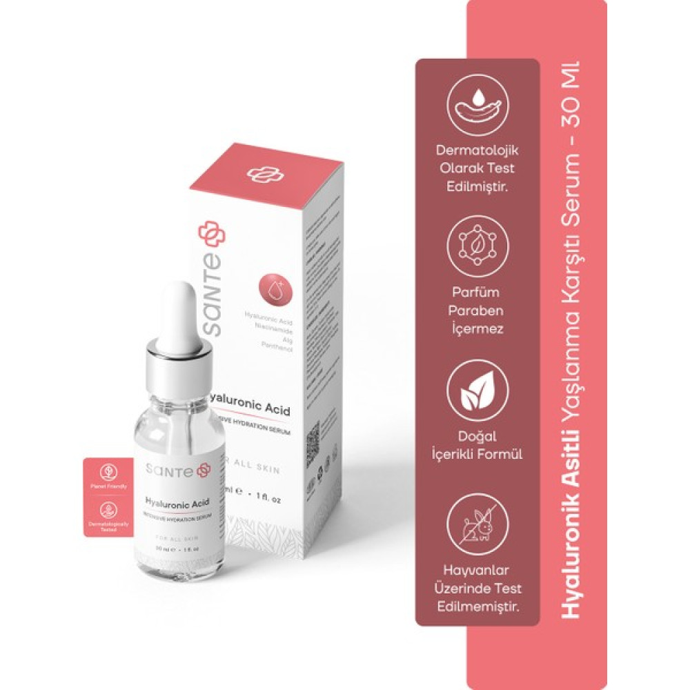 Sante Plus Nemlendirici Dolgunlaştırıcı Canlandırıcı Hyaluronik Asit Serum 30 ml Anti-Aging / Yaşlanma Karşıtı Fiyatı