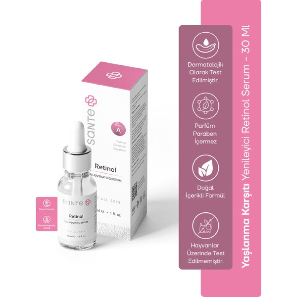 Sante Plus Yenileyici, Onarıcı ve Yaşlanma Karşıtı Retinol Serum 30 ml (%1 Retinol Ceramide Squalene) Göz Kremi Fiyatı