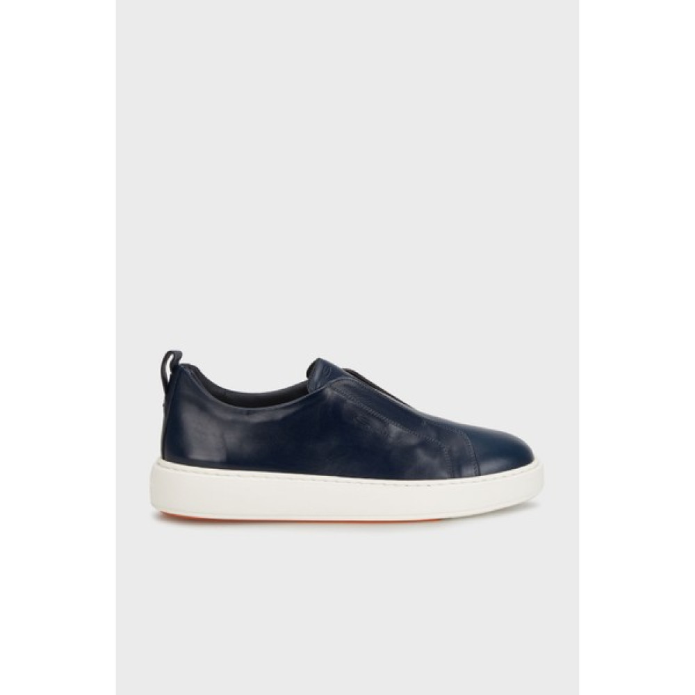 Santoni Logolu Deri Kalın Tabanlı Slip-On Sneaker Ayakkabı Erkek Ayakkabı MBCD21995BARTMVIU55 Erkek Ayakkabıları Fiyatı