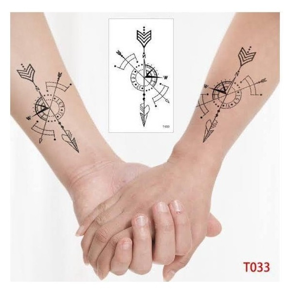 Şapkadan Geçici Pusula ve Ok Mini Dövme Tattoo Dövmesi Su Geçirmez Altın, Takı & Aksesuar Fiyatı