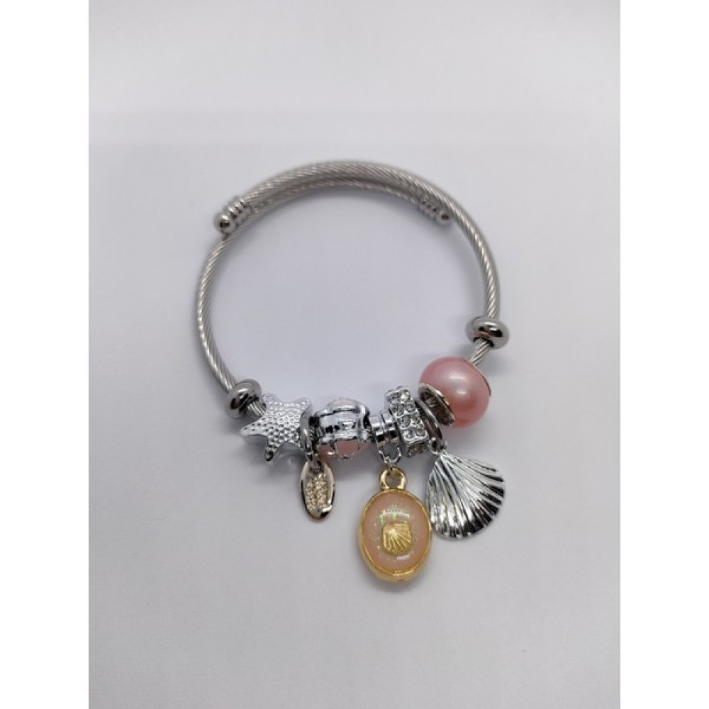 Sapphire Store Gümüş Renk Midye Kabuğu Detaylı Pandora Charm Bileklik - Standart Saat ve Bileklik Aksesuarı Fiyatı