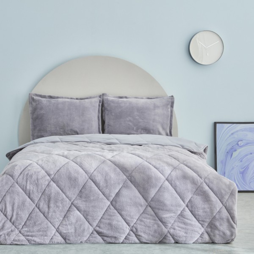 Sarah Anderson Cornelia Sherpa Tek Kişilik Comfort Set Gri - 160 x 240 cm Yatak Seti / Uyku Seti Fiyatı