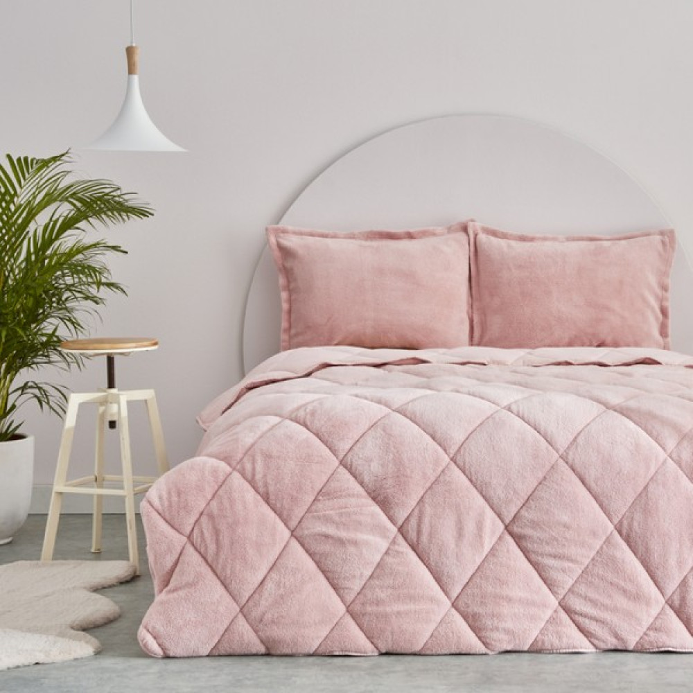 Sarah Anderson Cornelia Sherpa Tek Kişilik Comfort Set Pudra - 160 x 240 cm Yatak Seti / Uyku Seti Fiyatı