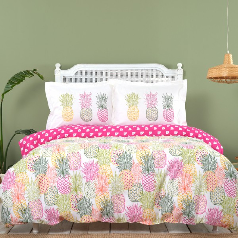 Sarah Anderson Karaca Home Young Tropical %100 Pamuk Çift Kişilik Nevresim Takımı - 200 x 220  cm - Renkli Nevresim Takımı Fiyatı