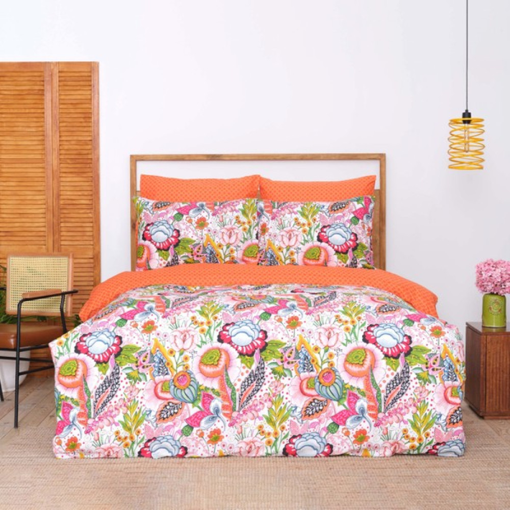 Sarah Anderson Mitsy Turuncu %100 Pamuk Çift Kişilik Nevresim Yastık Seti - 200 x 220 cm Nevresim Takımı Fiyatı