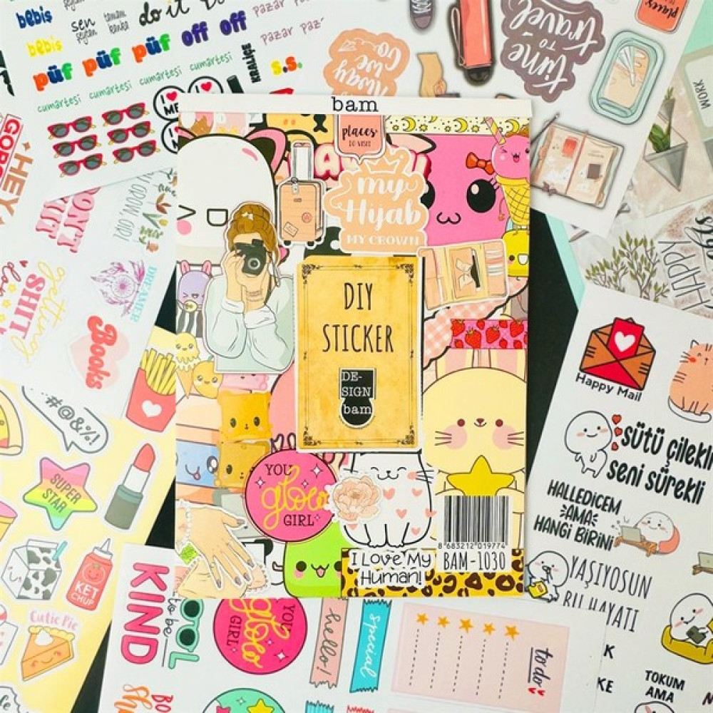 Saral Brothers My Dıy Sticker Book 24 * 17 cm 16 Sayfa Özel Tasarım Rengarenk Sticker Kitabı - Renkli Not Defteri & Bloknot Fiyatı