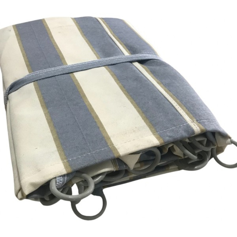 Saran Branda Halkalı Balkon Perdesi Çizgili Bağcıklı Güneşlik Koruma Perdesi Balkon Perdesi Branda - Gri - Krem - 300 x 200 cm Güneşlik Fiyatı
