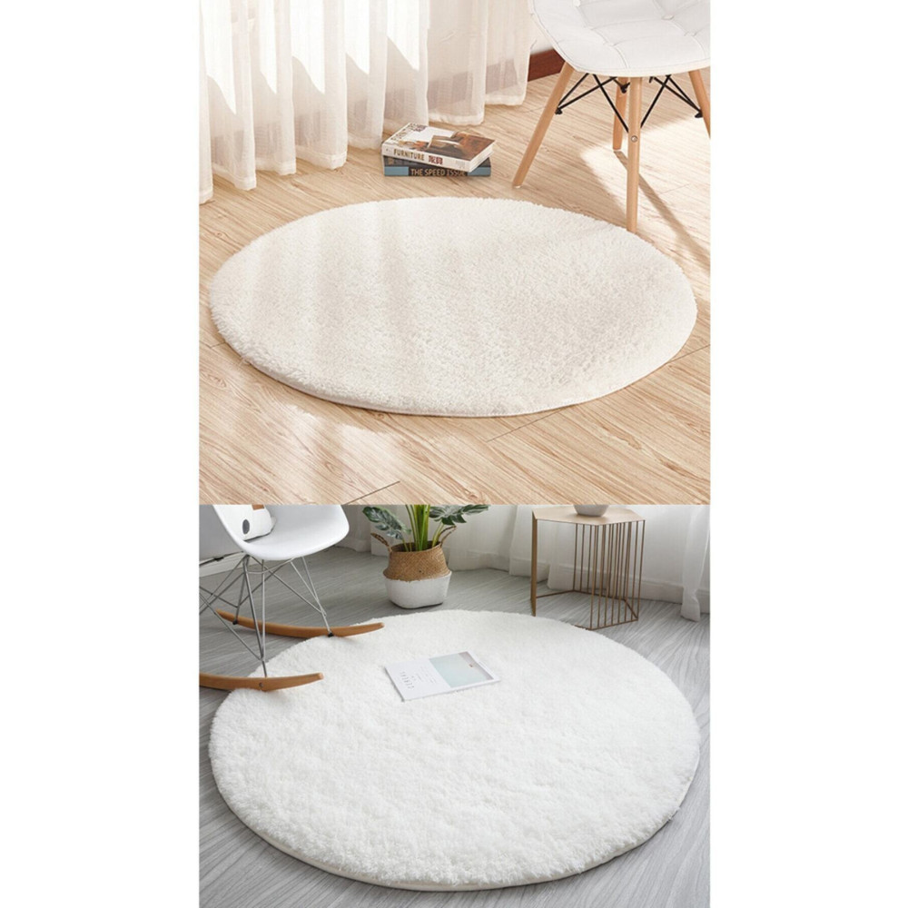 SARAR HALI Sürpriz Ev Tekstil Yuvarlak Beyaz Renk Peluş Yıkanabilir Halı 80 x 80 Beden Kilim Fiyatı
