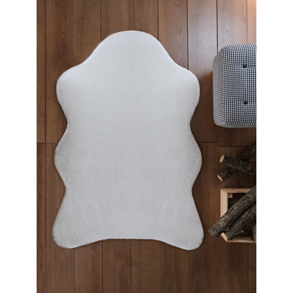 SARAR HALI Tavsan Beyaz Tek Kafa Kaymaz Taban Post Peluş - 80 x 120 cm Salon Halısı Fiyatı