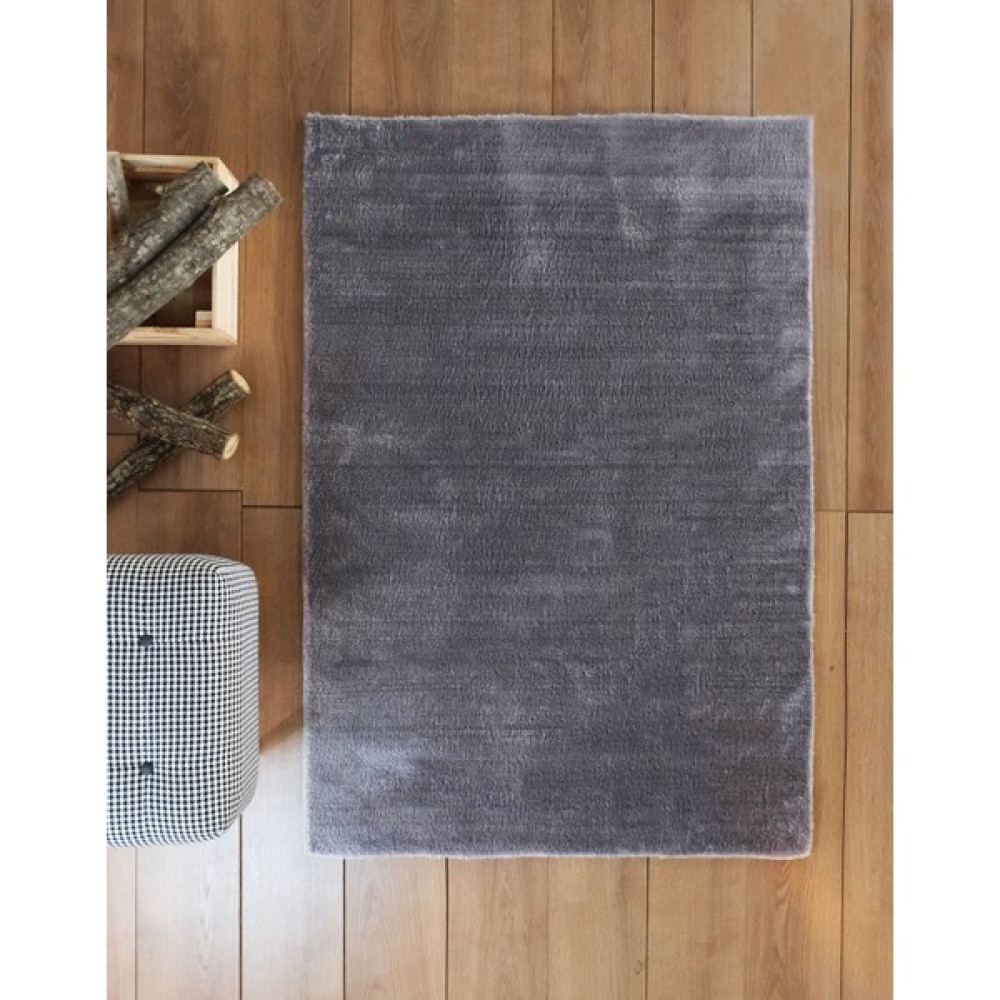 SARAR HALI Tavsan Kaymaz Taban Gri Post Peluş Düz Halı - 200 x 200 cm Salon Halısı Fiyatı