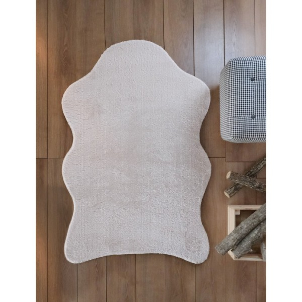 SARAR HALI Tavsan Krem Tek Kafa Kaymaz Taban Post Peluş - 70 x 100 cm Salon Halısı Fiyatı
