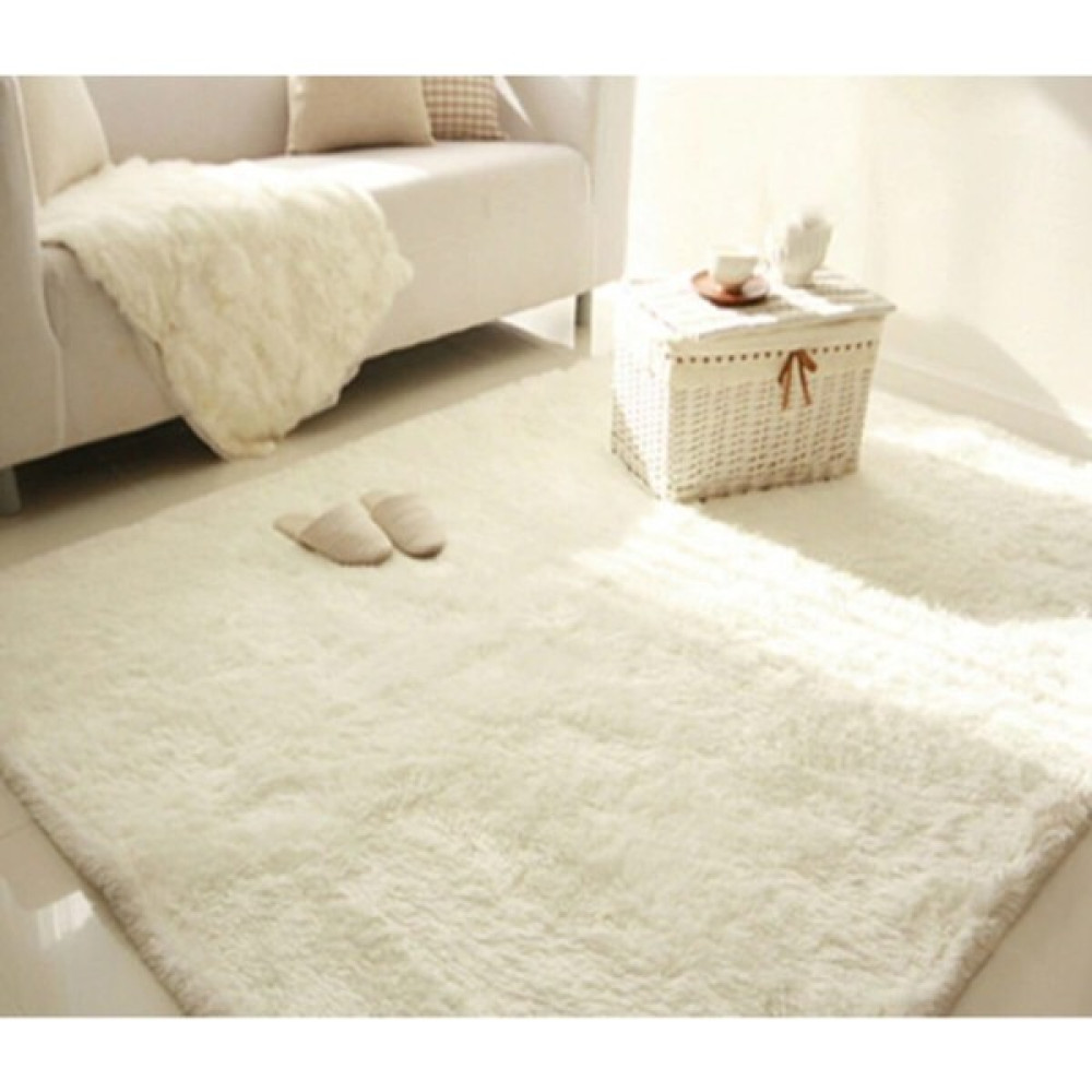 Sarar Peluş Halı Post Halı Peluş Halı 80 x 50 cm - Beyaz Salon Halısı Fiyatı
