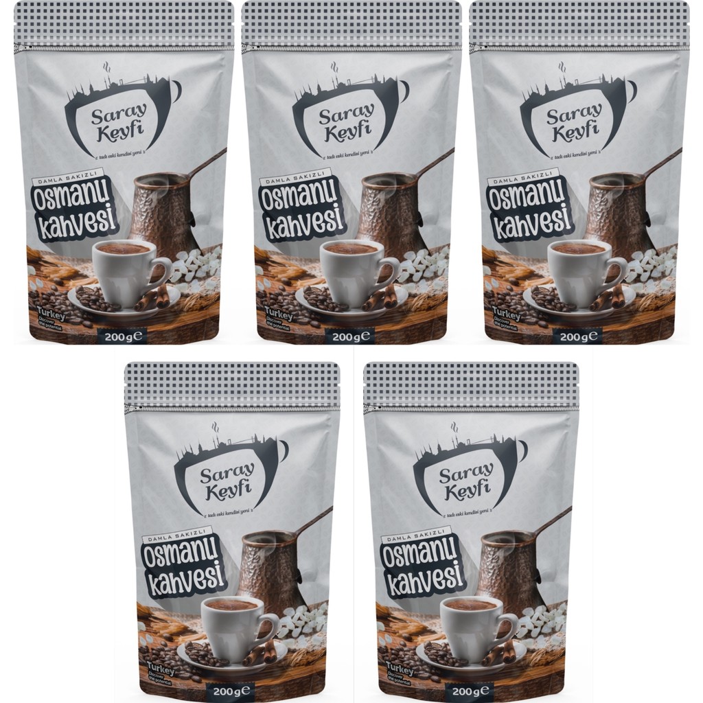 Saray Keyfi Damla Sakızlı Osmanlı Kahvesi 200 gr 5 Adet - 1 kg Diğer Fiyatı