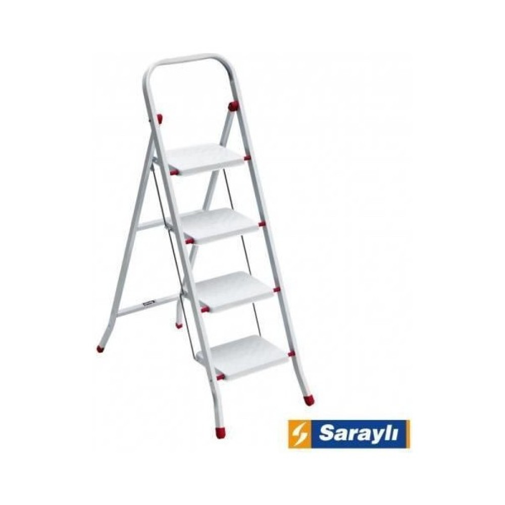 Saraylı Pratik Metal Merdiven Beyaz 4 Basamaklı Nalburiye & Hırdavat Fiyatı